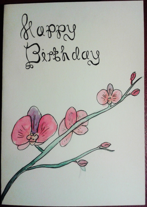 Water colour birthday card